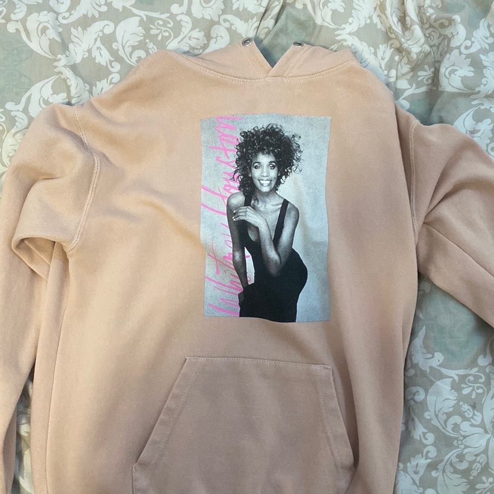 Sand colored Whitney Huston hoodie.